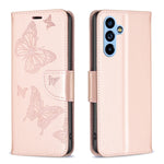 Custodia in pelle con motivo a due farfalle in rilievo, For Samsung Galaxy A54 5G