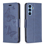 Custodia in pelle con motivo a due farfalle in rilievo, For Samsung Galaxy A54 5G