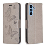 Custodia in pelle con motivo a due farfalle in rilievo, For Samsung Galaxy A54 5G