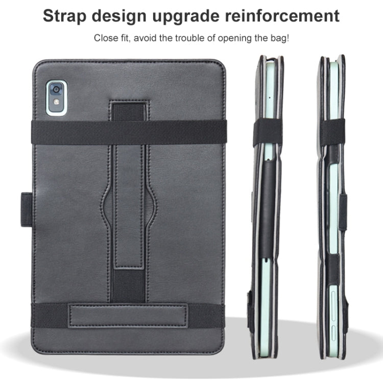 Custodia in pelle flip orizzontale staccabile con supporto e benda, For TCL 10 TabMax 4G