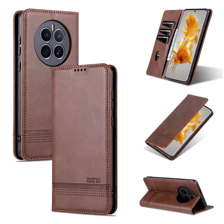 AZNS Custodia per telefono in pelle a conchiglia con struttura in vitello magnetico, For Honor Play 40 Plus, For Huawei Mate 50 / Mate 50E, For Huawei Mate 50 Pro, For Samsung Galaxy A14 5G