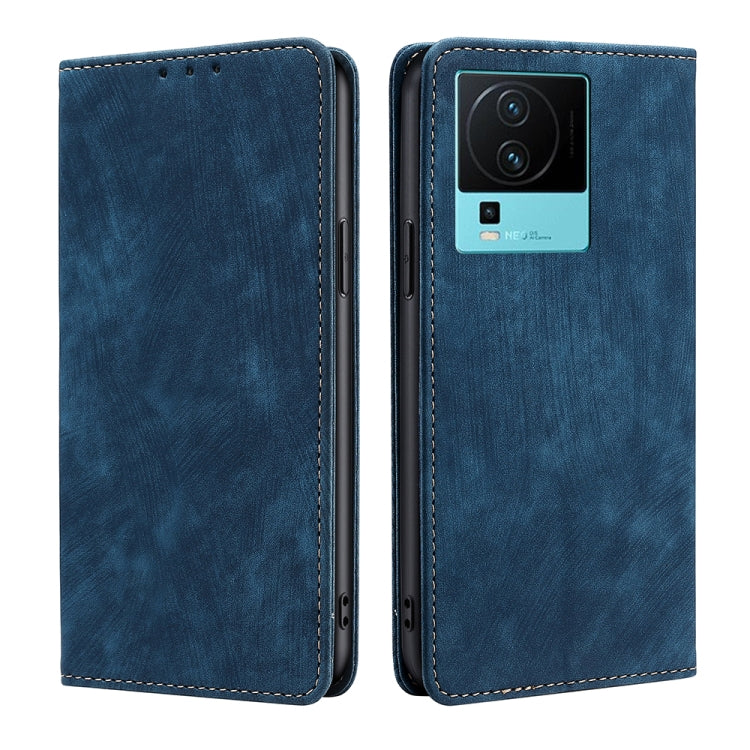 Custodia per telefono in pelle magnetica con spazzola antifurto RFID, For vivo iQOO Neo7, For Realme 9i 5G Global/10 5G, For vivo T2x 5G/Y73t/iQOO Z6x, For Huawei nova Y61