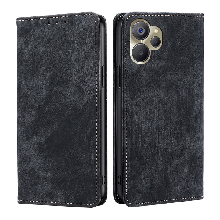 Custodia per telefono in pelle magnetica con spazzola antifurto RFID, For vivo iQOO Neo7, For Realme 9i 5G Global/10 5G, For vivo T2x 5G/Y73t/iQOO Z6x, For Huawei nova Y61