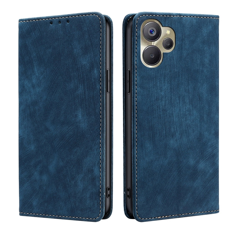 Custodia per telefono in pelle magnetica con spazzola antifurto RFID, For vivo iQOO Neo7, For Realme 9i 5G Global/10 5G, For vivo T2x 5G/Y73t/iQOO Z6x, For Huawei nova Y61
