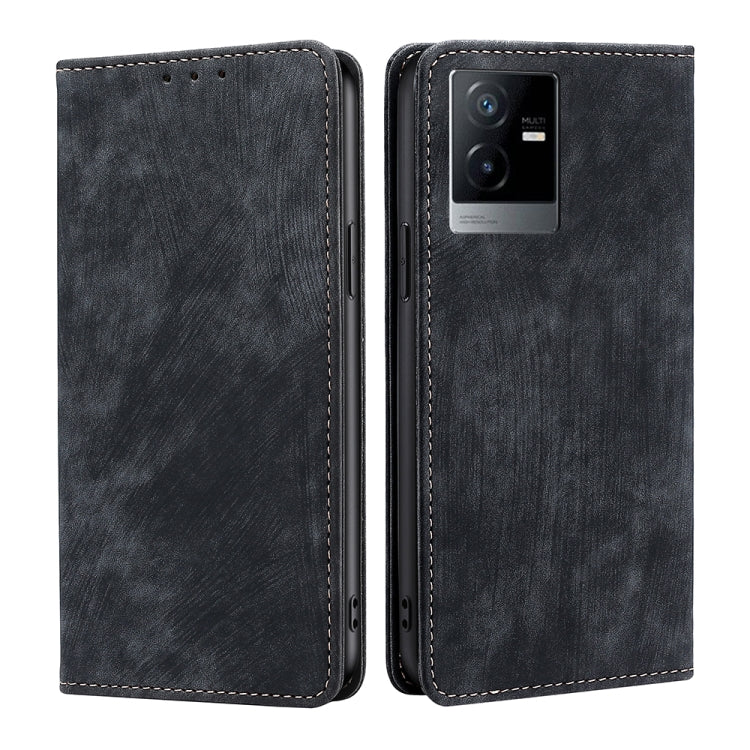 Custodia per telefono in pelle magnetica con spazzola antifurto RFID, For vivo iQOO Neo7, For Realme 9i 5G Global/10 5G, For vivo T2x 5G/Y73t/iQOO Z6x, For Huawei nova Y61