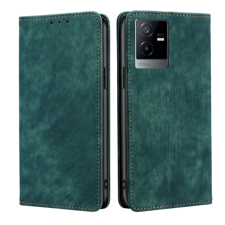 Custodia per telefono in pelle magnetica con spazzola antifurto RFID, For vivo iQOO Neo7, For Realme 9i 5G Global/10 5G, For vivo T2x 5G/Y73t/iQOO Z6x, For Huawei nova Y61