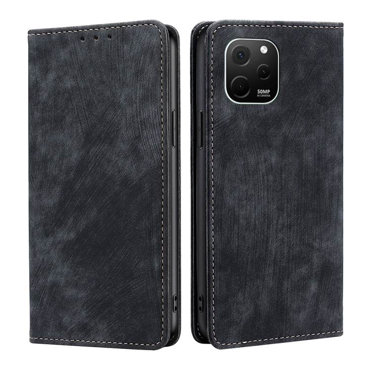 Custodia per telefono in pelle magnetica con spazzola antifurto RFID, For vivo iQOO Neo7, For Realme 9i 5G Global/10 5G, For vivo T2x 5G/Y73t/iQOO Z6x, For Huawei nova Y61
