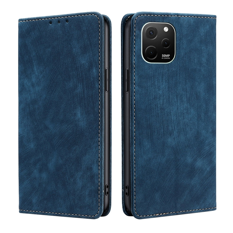 Custodia per telefono in pelle magnetica con spazzola antifurto RFID, For vivo iQOO Neo7, For Realme 9i 5G Global/10 5G, For vivo T2x 5G/Y73t/iQOO Z6x, For Huawei nova Y61