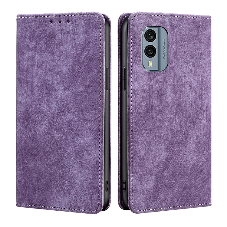 Custodia per telefono in pelle magnetica con spazzola antifurto RFID, For Honor Play 40 Plus, For Nokia C31, For Nokia X30 5G