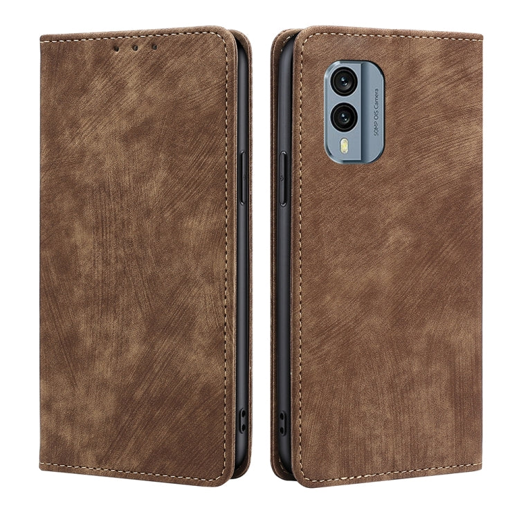 Custodia per telefono in pelle magnetica con spazzola antifurto RFID, For Honor Play 40 Plus, For Nokia C31, For Nokia X30 5G