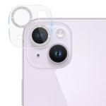 Pellicola per fotocamera posteriore con texture CD glitterata in vetro temperato, For iPhone 14 / 14 Plus (1 PC), For iPhone 14 Pro Max / 14 Pro (1 PC)
