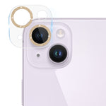Pellicola per fotocamera posteriore con texture CD glitterata in vetro temperato, For iPhone 14 / 14 Plus (1 PC), For iPhone 14 Pro Max / 14 Pro (1 PC)
