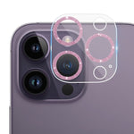 Pellicola per fotocamera posteriore con texture CD glitterata in vetro temperato, For iPhone 14 / 14 Plus (1 PC), For iPhone 14 Pro Max / 14 Pro (1 PC)