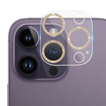 Pellicola per fotocamera posteriore con texture CD glitterata in vetro temperato, For iPhone 14 / 14 Plus (1 PC), For iPhone 14 Pro Max / 14 Pro (1 PC)