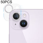 Pellicola per fotocamera posteriore in vetro temperato con glitter CD da 50 pezzi, For iPhone 14 / 14 Plus (50 PCS), For iPhone 14 Pro Max / 14 Pro (50 PCS)