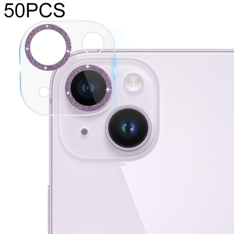 Pellicola per fotocamera posteriore in vetro temperato con glitter CD da 50 pezzi, For iPhone 14 / 14 Plus (50 PCS), For iPhone 14 Pro Max / 14 Pro (50 PCS)