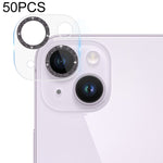 Pellicola per fotocamera posteriore in vetro temperato con glitter CD da 50 pezzi, For iPhone 14 / 14 Plus (50 PCS), For iPhone 14 Pro Max / 14 Pro (50 PCS)