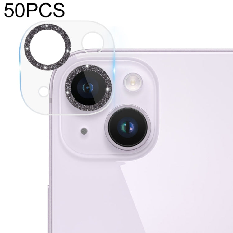 Pellicola per fotocamera posteriore in vetro temperato con glitter CD da 50 pezzi, For iPhone 14 / 14 Plus (50 PCS), For iPhone 14 Pro Max / 14 Pro (50 PCS)