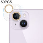 Pellicola per fotocamera posteriore in vetro temperato con glitter CD da 50 pezzi, For iPhone 14 / 14 Plus (50 PCS), For iPhone 14 Pro Max / 14 Pro (50 PCS)