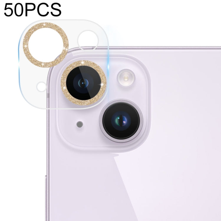 Pellicola per fotocamera posteriore in vetro temperato con glitter CD da 50 pezzi, For iPhone 14 / 14 Plus (50 PCS), For iPhone 14 Pro Max / 14 Pro (50 PCS)