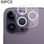 Pellicola per fotocamera posteriore in vetro temperato con glitter CD da 50 pezzi, For iPhone 14 / 14 Plus (50 PCS), For iPhone 14 Pro Max / 14 Pro (50 PCS)