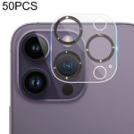 Pellicola per fotocamera posteriore in vetro temperato con glitter CD da 50 pezzi, For iPhone 14 / 14 Plus (50 PCS), For iPhone 14 Pro Max / 14 Pro (50 PCS)