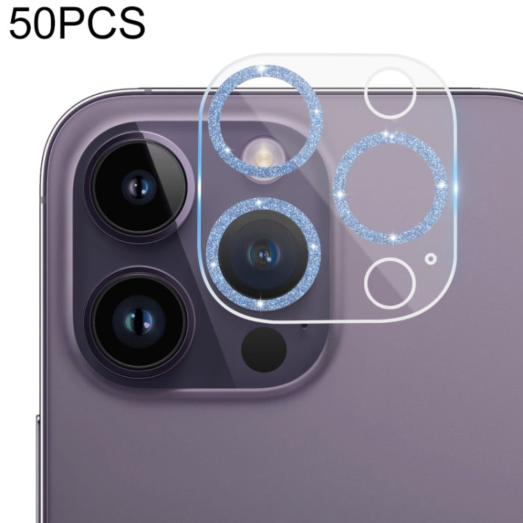 Pellicola per fotocamera posteriore in vetro temperato con glitter CD da 50 pezzi, For iPhone 14 / 14 Plus (50 PCS), For iPhone 14 Pro Max / 14 Pro (50 PCS)