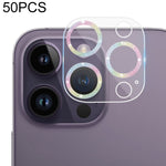 Pellicola per fotocamera posteriore in vetro temperato con glitter CD da 50 pezzi, For iPhone 14 / 14 Plus (50 PCS), For iPhone 14 Pro Max / 14 Pro (50 PCS)