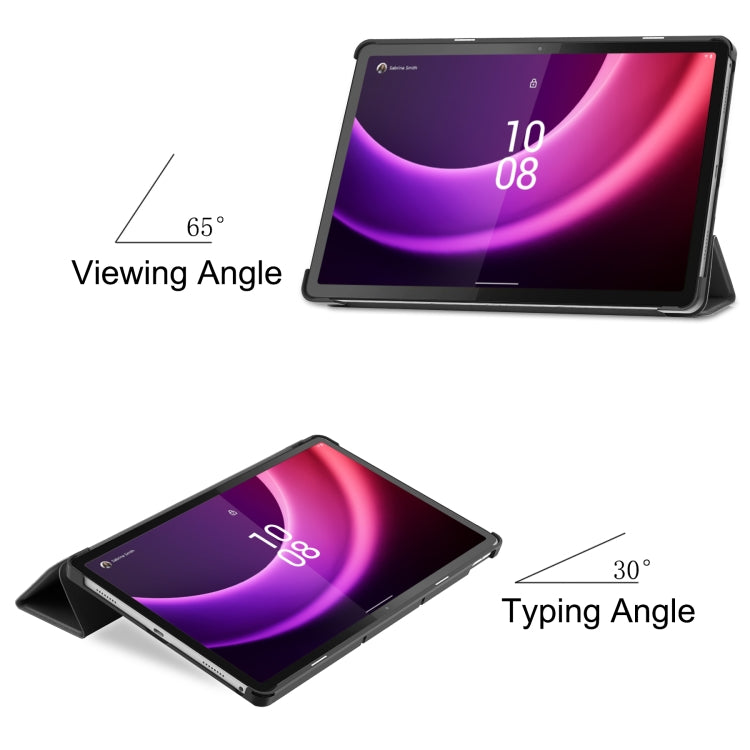 Custodia per tablet Smart in pelle con supporto a 3 pieghe Custer Pure Color, For Lenovo Tab P11 Gen 2