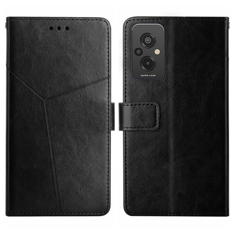 HT01 Cassa del telefono di cuoio di vibrazione del modello a forma di Y, For Xiaomi Redmi 11 Prime 4G, For Xiaomi Redmi 11 Prime 5G, For Xiaomi Redmi Note 12 China, For Xiaomi Redmi Note 12 Pro 5G China