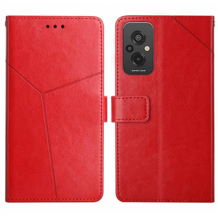 HT01 Cassa del telefono di cuoio di vibrazione del modello a forma di Y, For Xiaomi Redmi 11 Prime 4G, For Xiaomi Redmi 11 Prime 5G, For Xiaomi Redmi Note 12 China, For Xiaomi Redmi Note 12 Pro 5G China