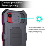 Custodia per telefono in metallo Tri-poof Camshield con supporto, For iPhone 14, For iPhone 14 Plus, For iPhone 14 Pro, For iPhone 14 Pro Max