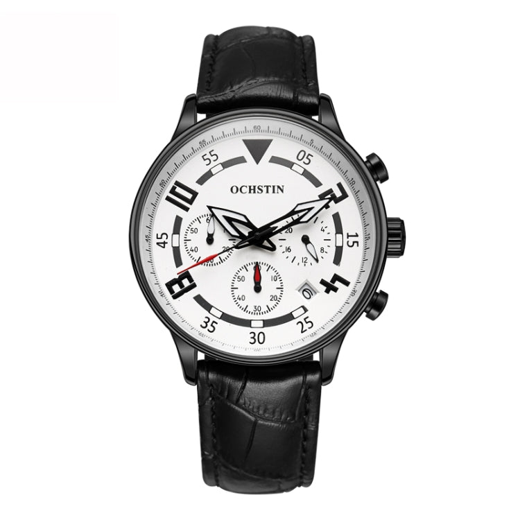 Orologio multifunzionale in pelle da uomo al quarzo, Ochstin 6050B