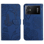 HT03 Cassa del telefono di cuoio di vibrazione impressa farfalla di sensibilità della pelle, For Xiaomi Redmi 11 Prime 4G, For Xiaomi Redmi 11 Prime 5G, For Xiaomi Redmi Note 12 China, For Xiaomi Redmi Note 12 Pro 5G China