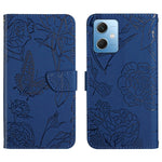 HT03 Cassa del telefono di cuoio di vibrazione impressa farfalla di sensibilità della pelle, For Xiaomi Redmi 11 Prime 4G, For Xiaomi Redmi 11 Prime 5G, For Xiaomi Redmi Note 12 China, For Xiaomi Redmi Note 12 Pro 5G China