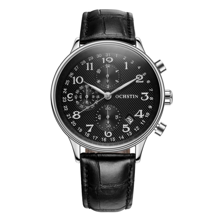 Orologio multifunzionale in pelle da uomo al quarzo, Ochstin 6050C