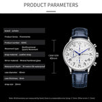 Orologio multifunzionale in pelle da uomo al quarzo, Ochstin 6050C