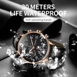 Orologio multifunzionale in pelle da uomo al quarzo, Ochstin 6050C