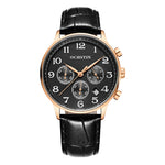 Orologio multifunzionale in pelle da uomo al quarzo, Ochstin 6050E