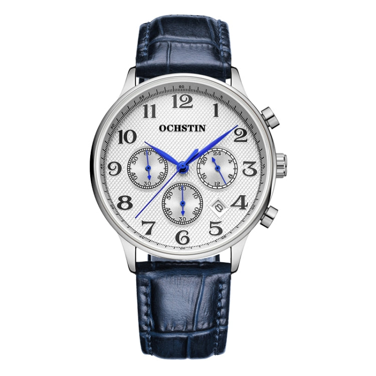 Orologio multifunzionale in pelle da uomo al quarzo, Ochstin 6050E