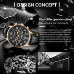 Orologio multifunzionale in pelle da uomo al quarzo, Ochstin 6050E