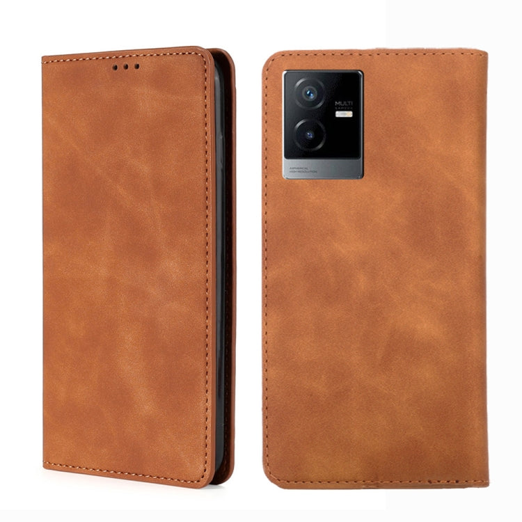 Custodia per telefono in pelle con vibrazione orizzontale magnetica Skin Feel, For vivo iQOO Neo7, For Realme 9i 5G Global/10 5G, For vivo T2x 5G/Y73t/iQOO Z6x, For Huawei nova Y61