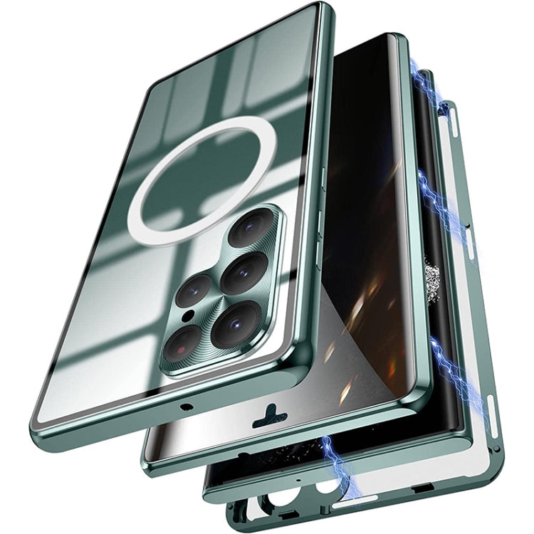Custodia per telefono magnetica a doppia faccia con protezione per obiettivo MagSafe, For Samsung Galaxy S22 Ultra 5G