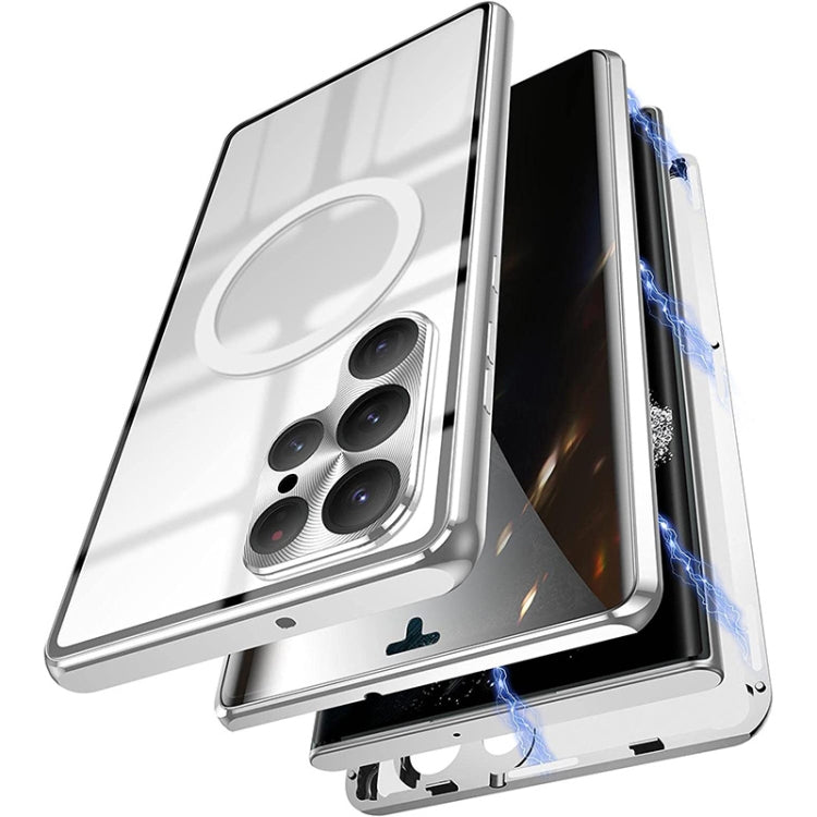 Custodia per telefono magnetica a doppia faccia con protezione per obiettivo MagSafe, For Samsung Galaxy S22 Ultra 5G
