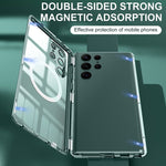 Custodia per telefono magnetica a doppia faccia con protezione per obiettivo MagSafe, For Samsung Galaxy S22 Ultra 5G