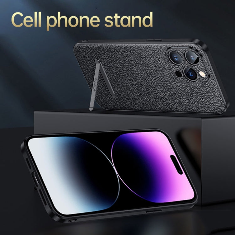 Custodia in pelle per PC + TPU della famosa serie Artisan SULADA Litchi, For iPhone 14, For iPhone 14 Plus, For iPhone 14 Pro, For iPhone 14 Pro Max