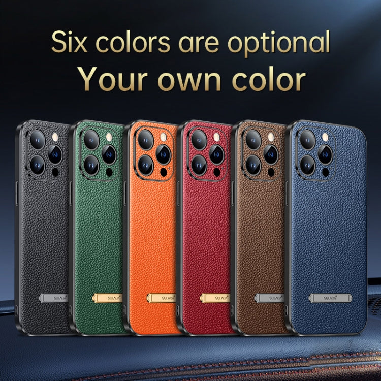 Custodia in pelle per PC + TPU della famosa serie Artisan SULADA Litchi, For iPhone 14, For iPhone 14 Plus, For iPhone 14 Pro, For iPhone 14 Pro Max