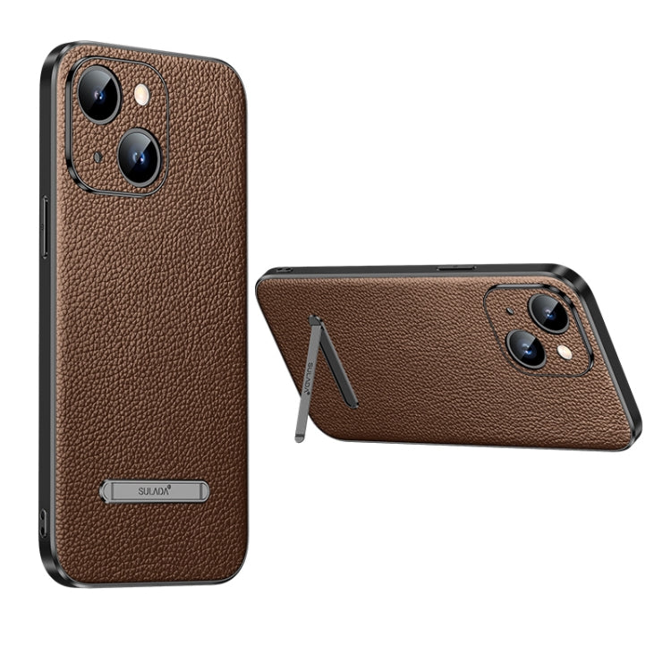 Custodia in pelle per PC + TPU della famosa serie Artisan SULADA Litchi, For iPhone 14, For iPhone 14 Plus, For iPhone 14 Pro, For iPhone 14 Pro Max