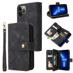 Custodia per cellulare in pelle con cerniera per portafoglio con cerniera multifunzionale, For iPhone 11, For iPhone 11 Pro, For iPhone 11 Pro Max, For iPhone 12 Pro Max