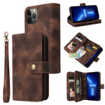 Custodia per cellulare in pelle con cerniera per portafoglio con cerniera multifunzionale, For iPhone 13, For iPhone 13 Pro, For iPhone 13 Pro Max, For iPhone 14 Pro Max, For iPhone 14 Pro